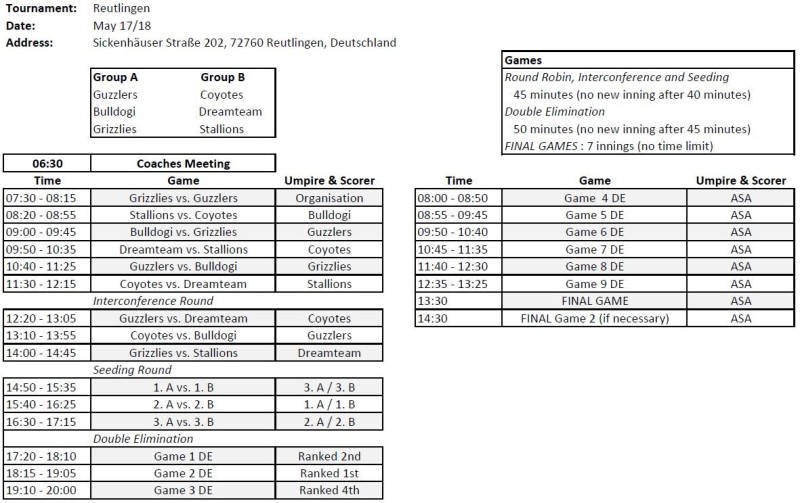 Schedule Germany